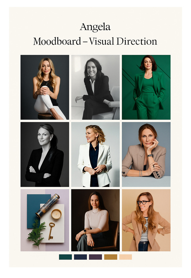 Creative moodboard for the Igniting Success brand photography production
