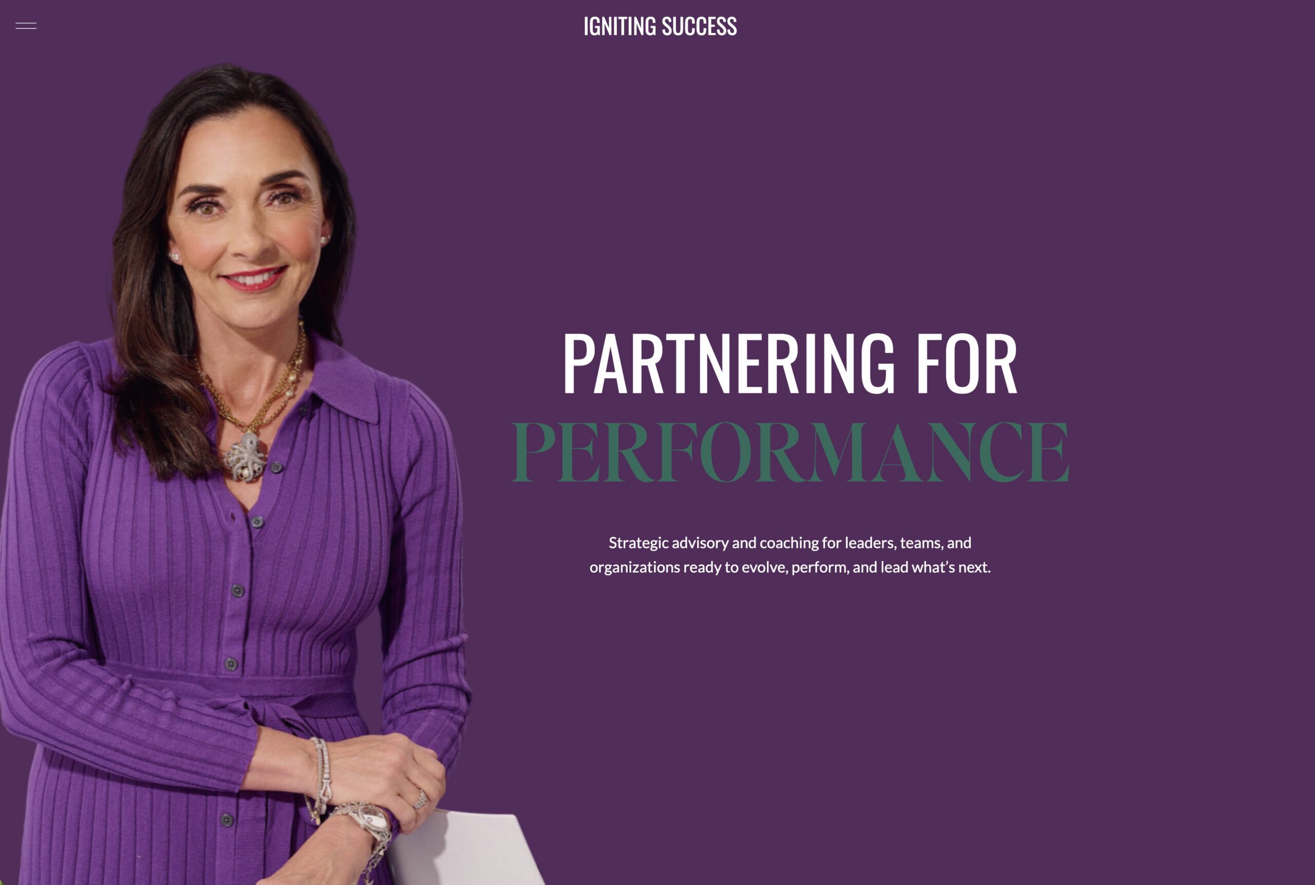 Angela Cusack photography incorporated into the Igniting Success website redesign